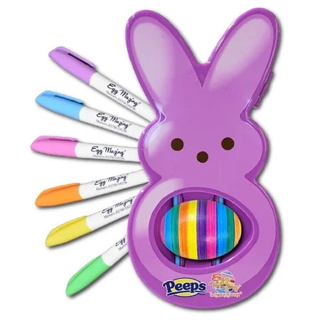 The Eggmazing Egg Decorator - Peeps Bunny - Arts and Craft Set Includes 6 Colorful Quick Drying, Non-Toxic Markers - Purple | Walmart (US)