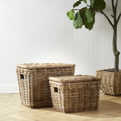 Irving 2 Piece Rattan Basket Set | Wayfair North America