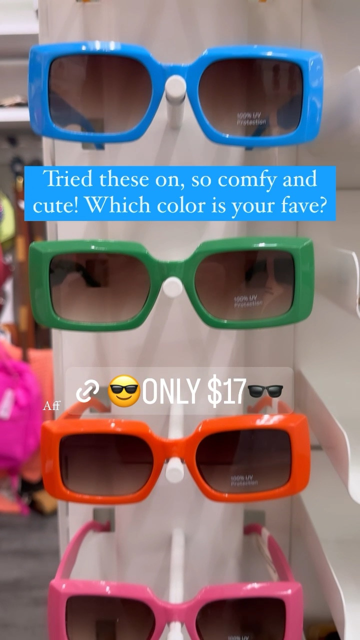 These target sunglasses are under $20 and I love the fun colors! They’re so comfortable and cheap enough for wearing to the beach or pool! Colorful sunglasses, designer sunglasses, sunglasses dupe, orange sunglasses, Green sunglasses, blue sunglasses, target finds, target finds under $20, sunglasses under $20, rectangle sunglasses, quay dupe, revolve dupe, ray ban dupe 

#LTKstyletip #LTKswim #LTKtravel