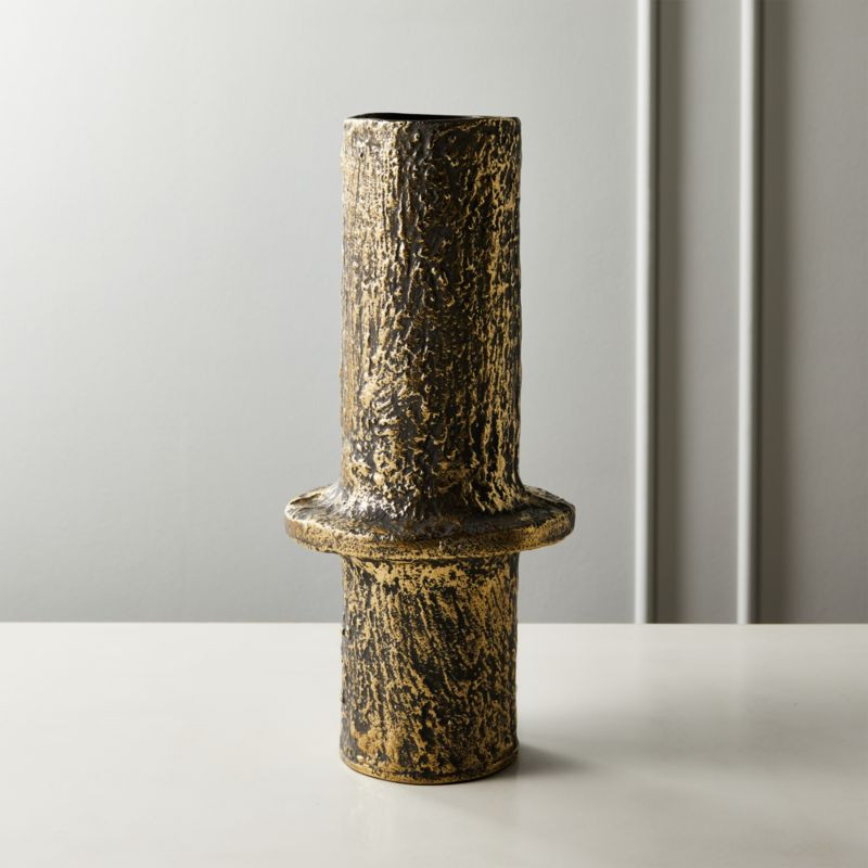 Harper Textured Metal Vase + Reviews | CB2 | CB2