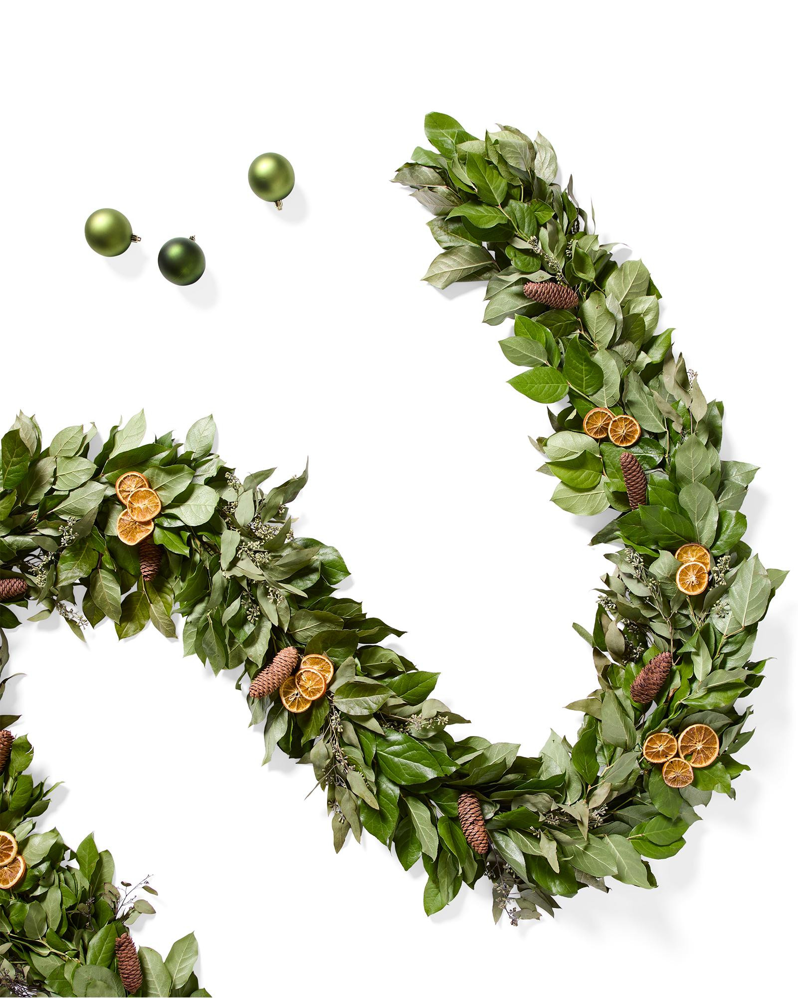 Fresh Orange Pinecone Garland | Serena and Lily
