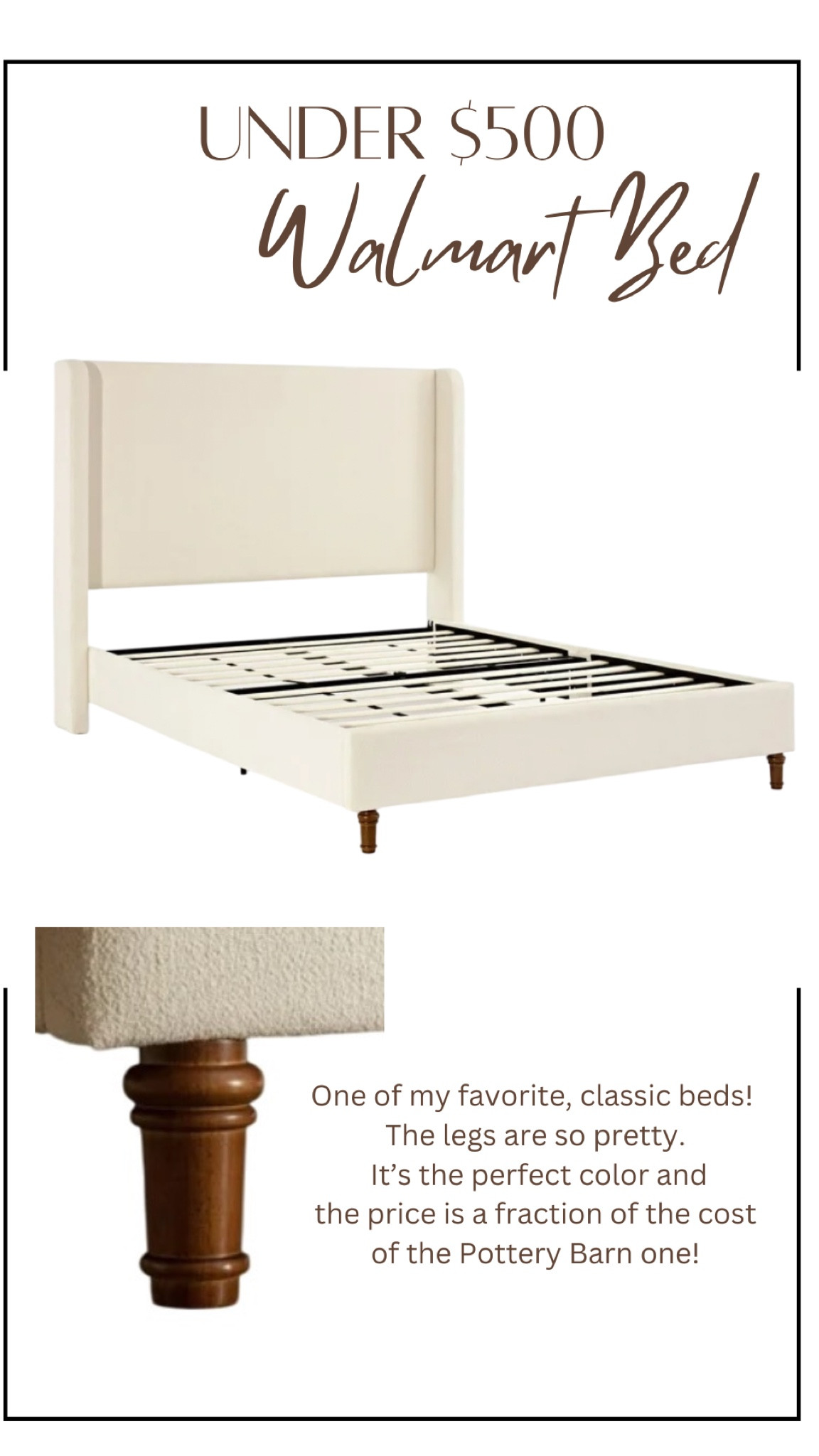 One of my favorite bed frames. Looks like Pottery Barn- but 1/4 the price! 

#LTKHome