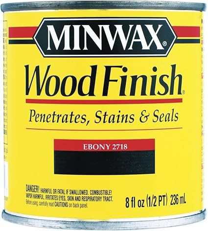 Minwax 22718 1/2 Pint Ebony Wood Finish Interior Wood Stain | Amazon (US)