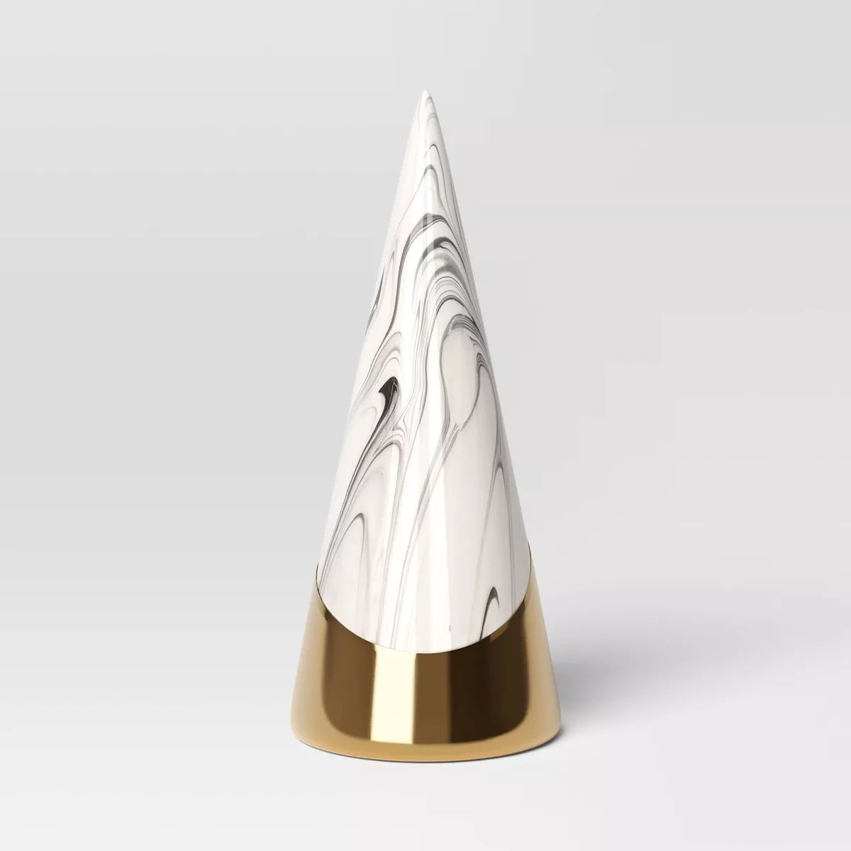 12" Marbled Ceramic Cone Christmas Tree Figurine with Gold Accent - Wondershop™ Black/White | Target
