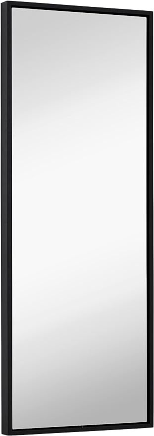 Hamilton Hills Clean Large Modern Black Frame Wall Mirror | 18" x 48" Contemporary Premium Silver... | Amazon (US)