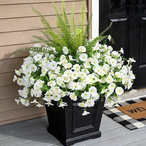 Artificial Flowers for Outdoors Faux Plants Outside Indoor,UV Resistant Silk Fake Morning Glory T... | Amazon (US)