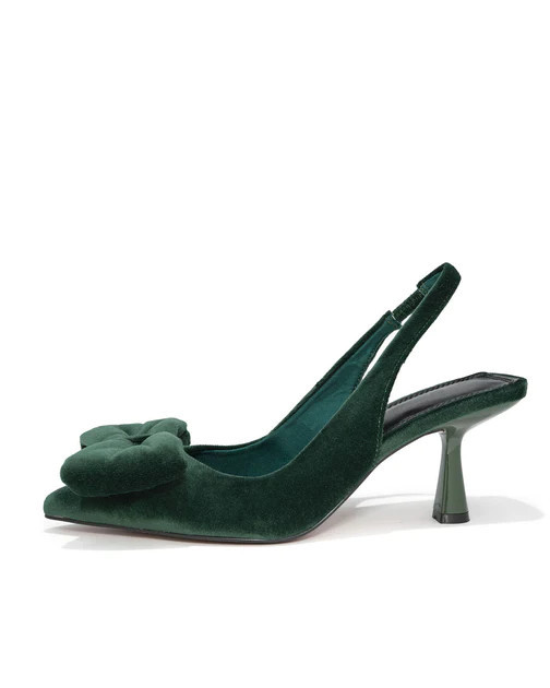 Shannon Velvet Slingback Heel - Pine | VICI