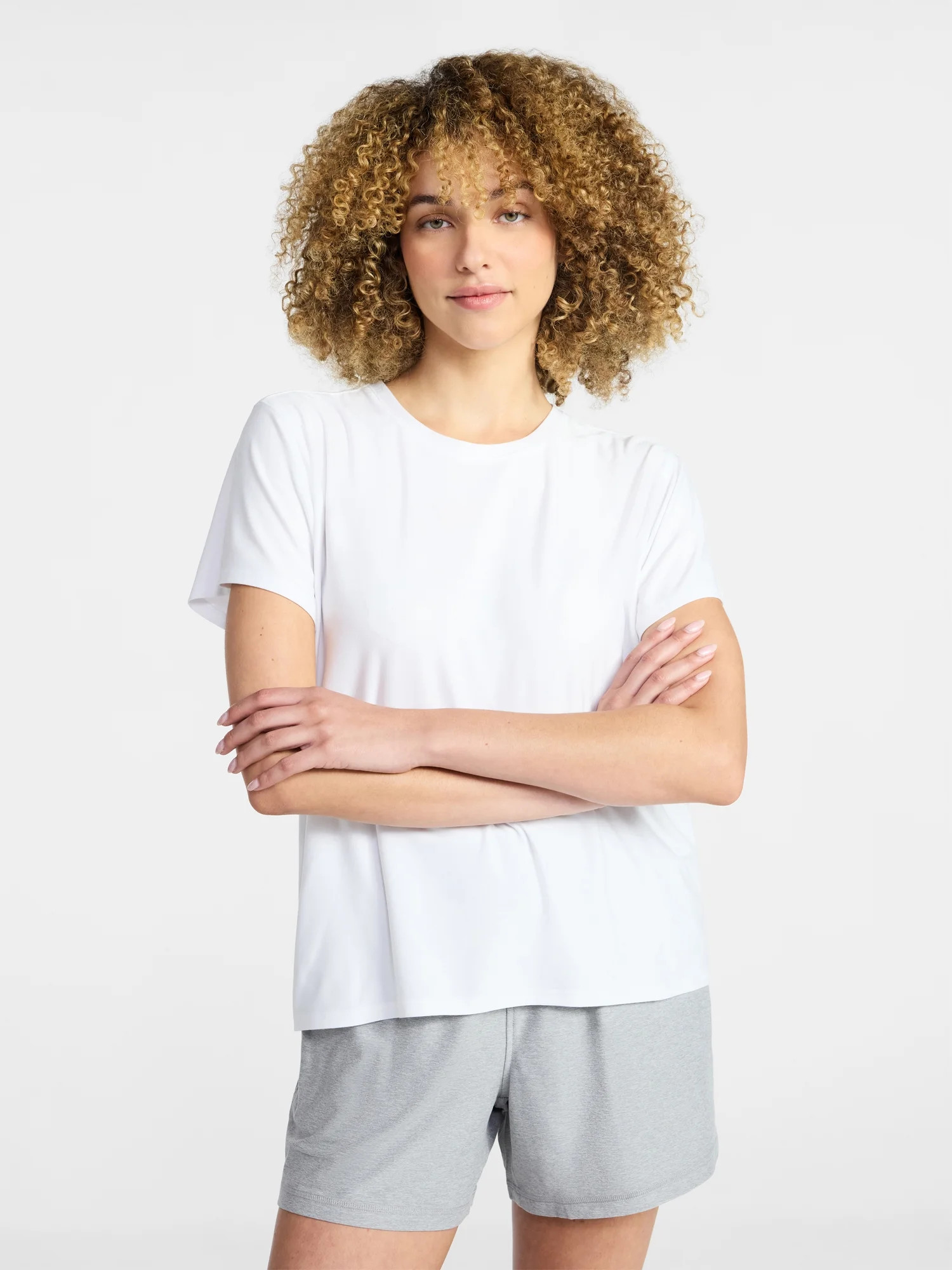 Athletic Works Women's and Women's Plus Relaxed ButterCore Tee with Short Sleeves, Sizes XS-4X | Walmart (US)