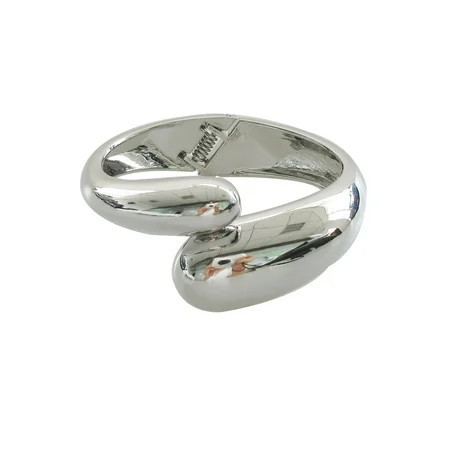 Time And Tru Women s High Polished Metal Open Bangle in Silver Plating | Walmart (US)