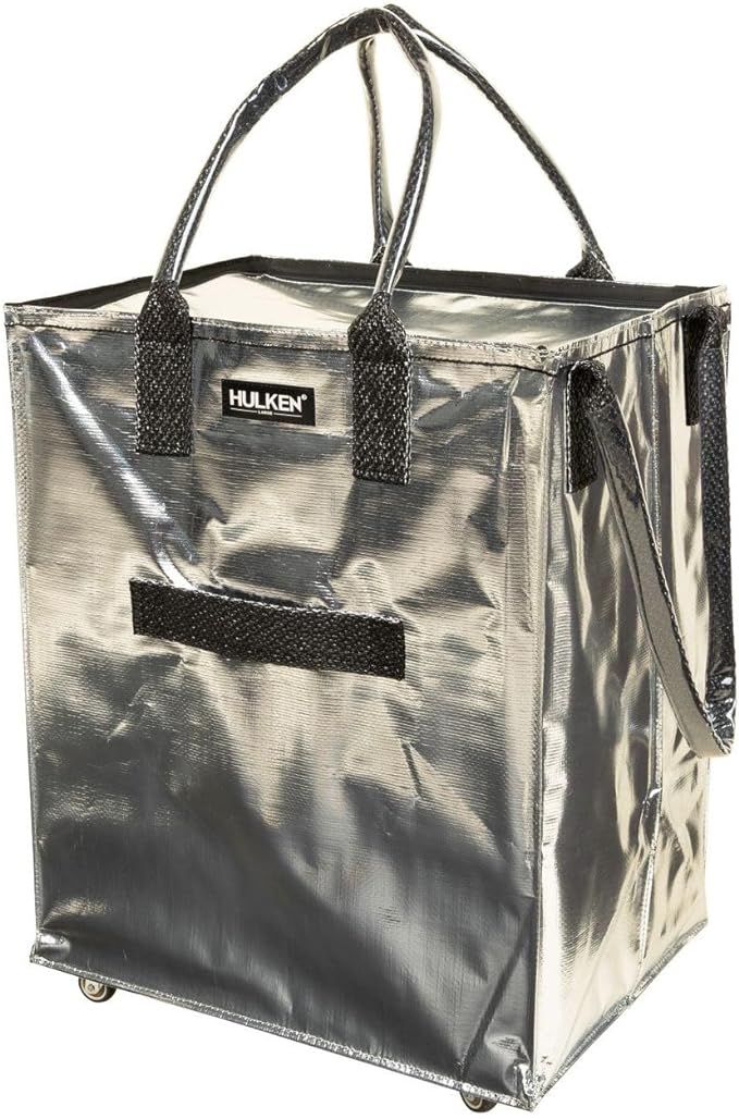 HULKEN - (Large, Silver) Reusable Grocery Bag On Wheels, Shopping Trolley, Rolling Tote, Zipper C... | Amazon (US)