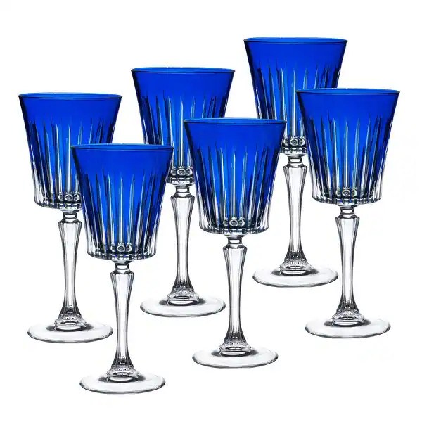 Majestic Gifts European Glass Water / Wine Goblet-Blue-Set/6 - 10 Oz. | Bed Bath & Beyond