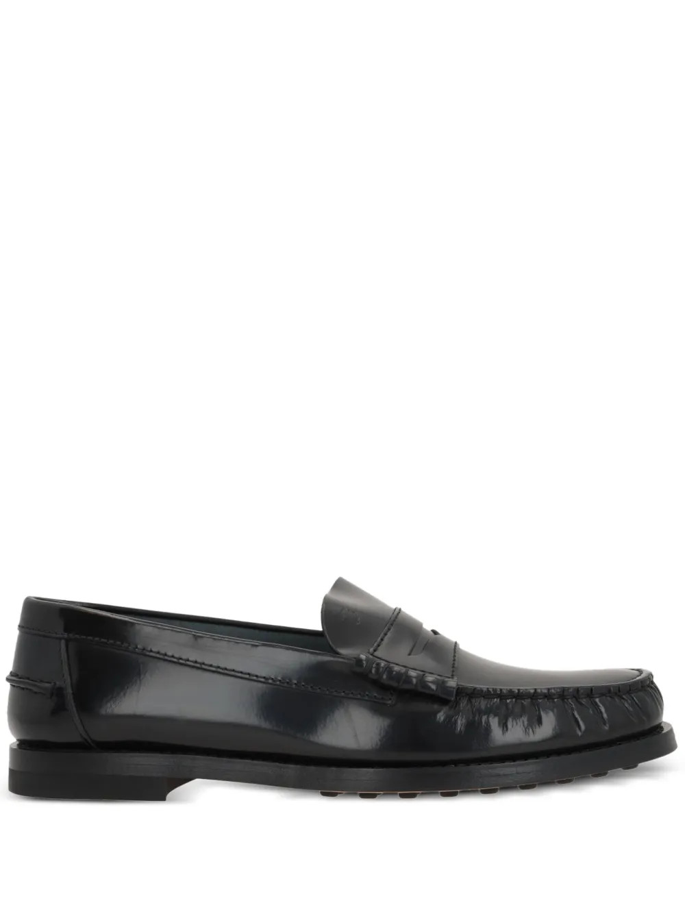 Tod's Leather Penny Loafers | Black | FARFETCH | Farfetch Global