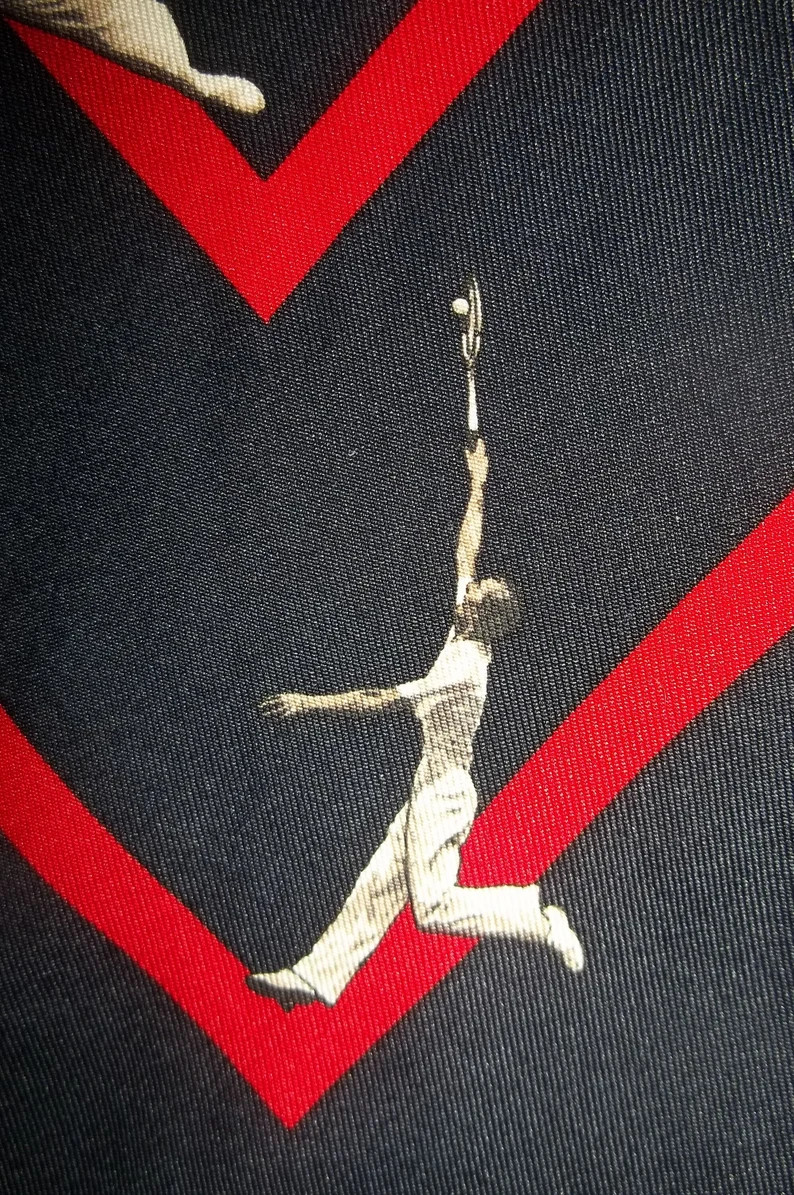 Vintage 80s Ralph Lauren Polo Men's Silk Tie Necktie Navy Blue Preppy Tennis Players Art Deco 58x... | Etsy (US)