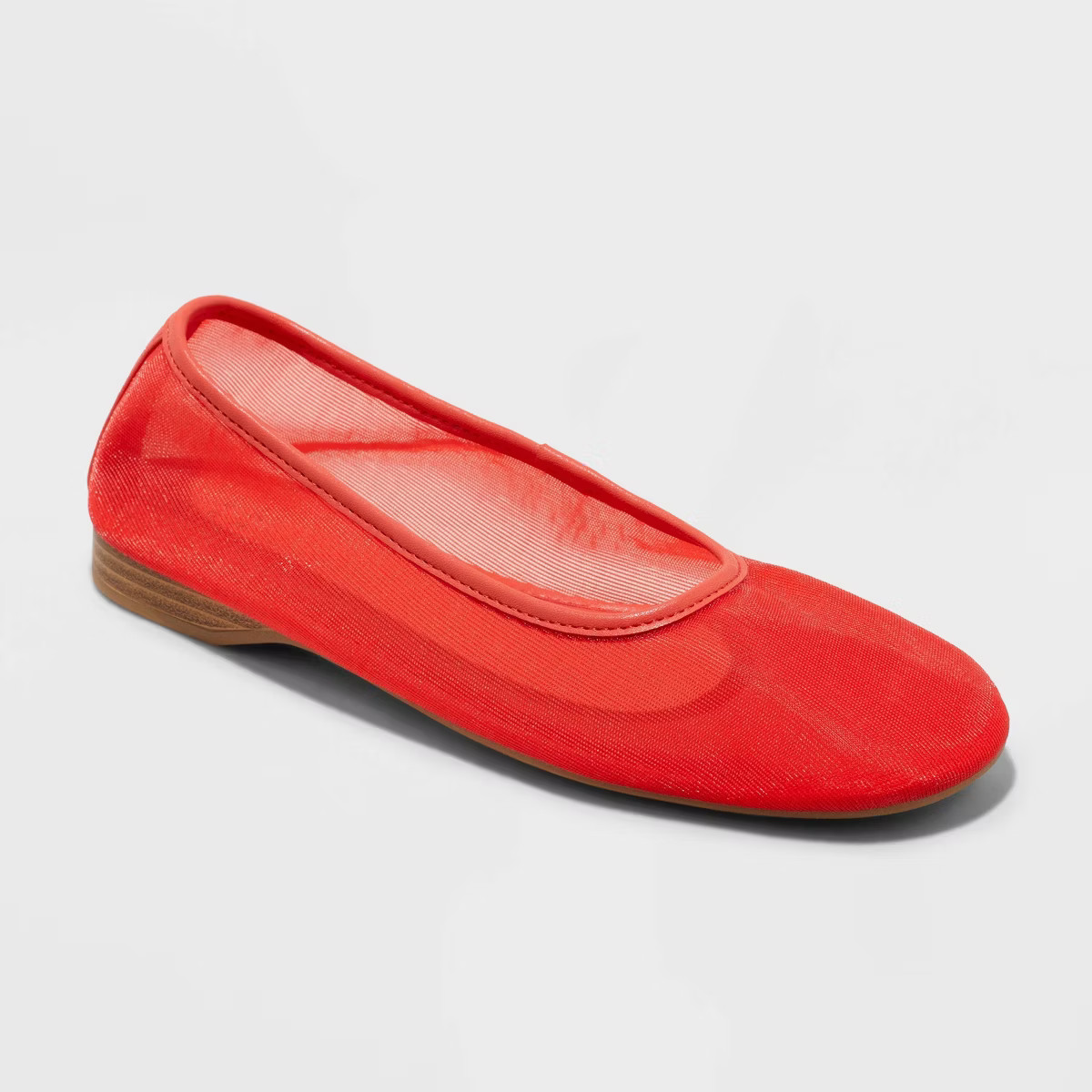 Women's Mel Mesh Ballet Flats with Memory Foam Insole - A New Day™ Red 11: Pull-On, Round Toe, ... | Target