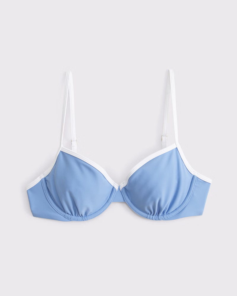 Abercrombie & Fitch Women's 90s Clean Underwire Bikini Top in Cloudy Blue - Size XXS | Abercrombie & Fitch (US)