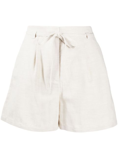 linen drawstring-waist shorts | Farfetch (US)