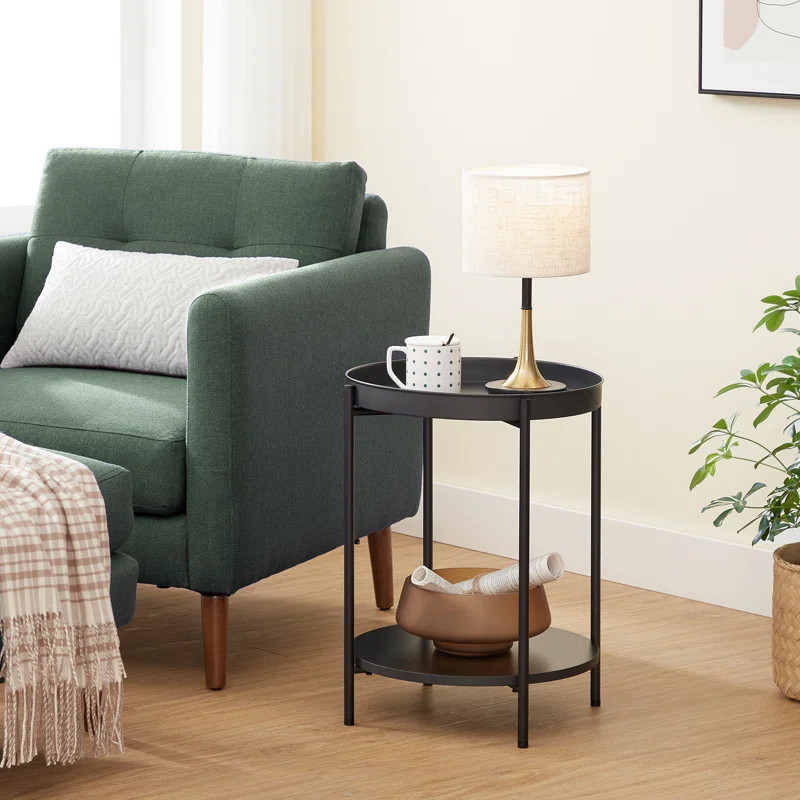 Gwydion 21.7'' Tall Steel Tray Top End Table | Wayfair North America