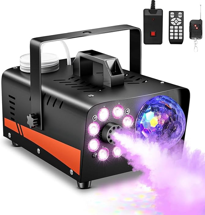 Fog Machine, Smoke Machine with Disco Ball Lights, 800W and 4500CFM with 13-Color LED Effects, Wi... | Amazon (US)