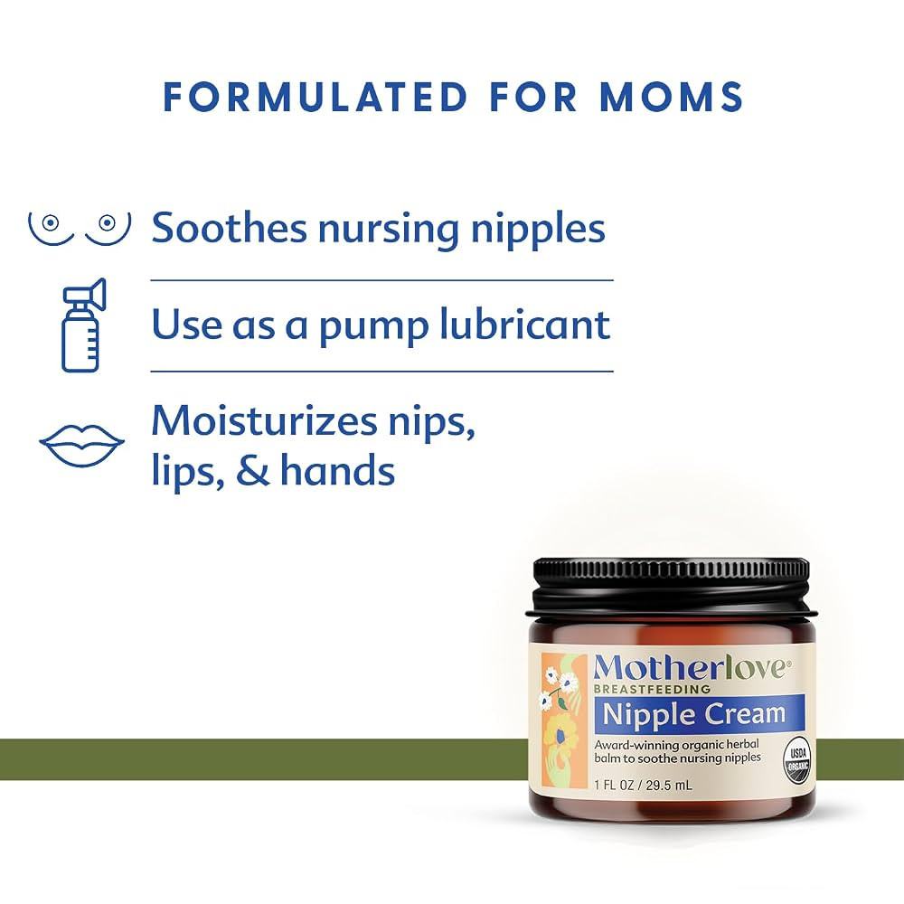 Motherlove Nipple Cream (1 oz) Organic Lanolin-Free Nipple Cream for Breastfeeding—Benefits Nur... | Amazon (US)
