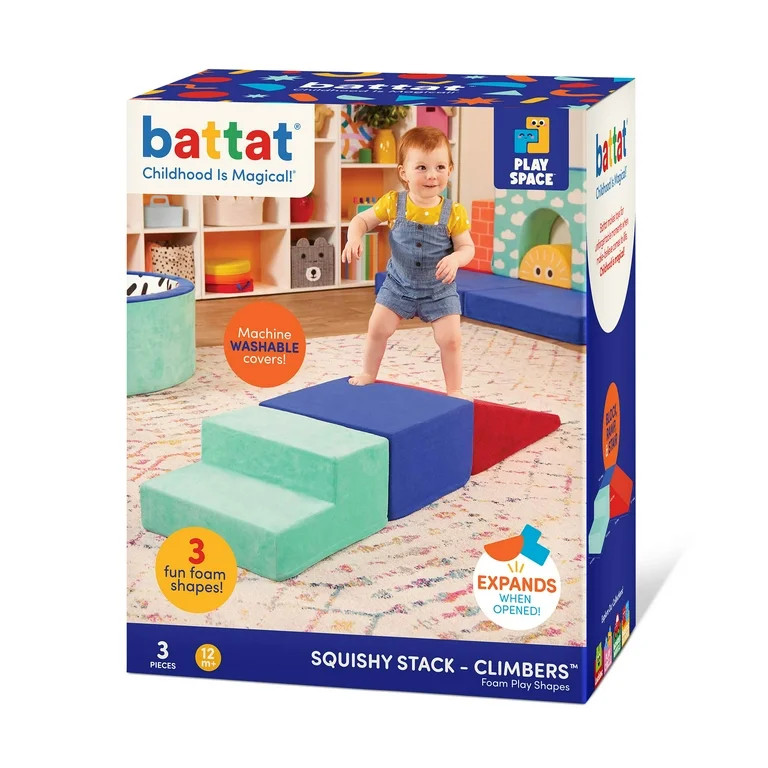 Battat Squishy Stack Climbers 3 Foam Multicolor Play Shapes, Toddler and Preschool Toys | Walmart (US)