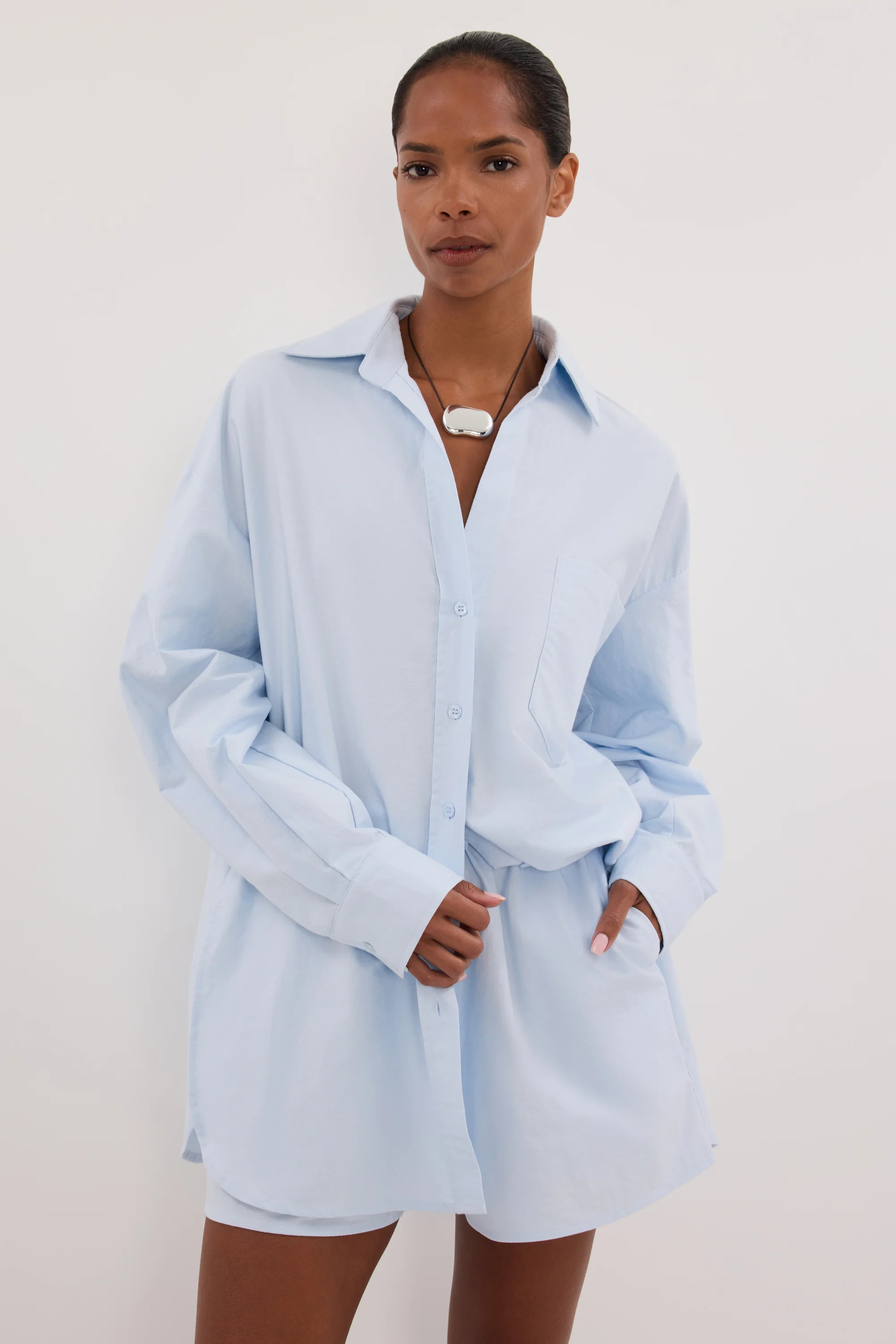 RHEA 2.0 ICE BLUE COTTON SHIRT | DISSH