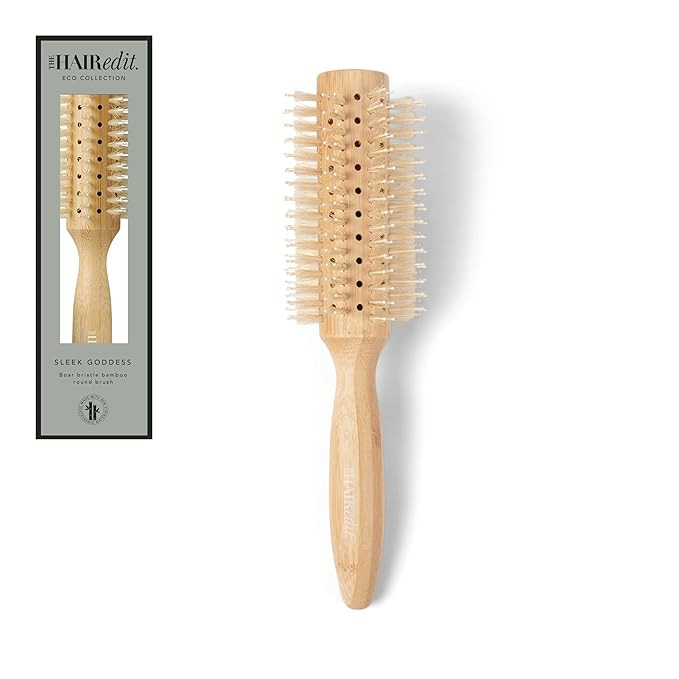 The Hair Edit Sleek Goddess Boar Bristle Bamboo Round Brush,Vented Blowdry Hair Brush for Smooth ... | Amazon (US)