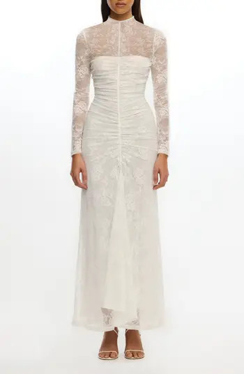 Nida Long Sleeve Stretch Lace Gown | Nordstrom