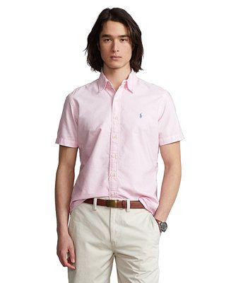 Men's Classic Fit Short Sleeve Oxford Shirt | Macys (US)