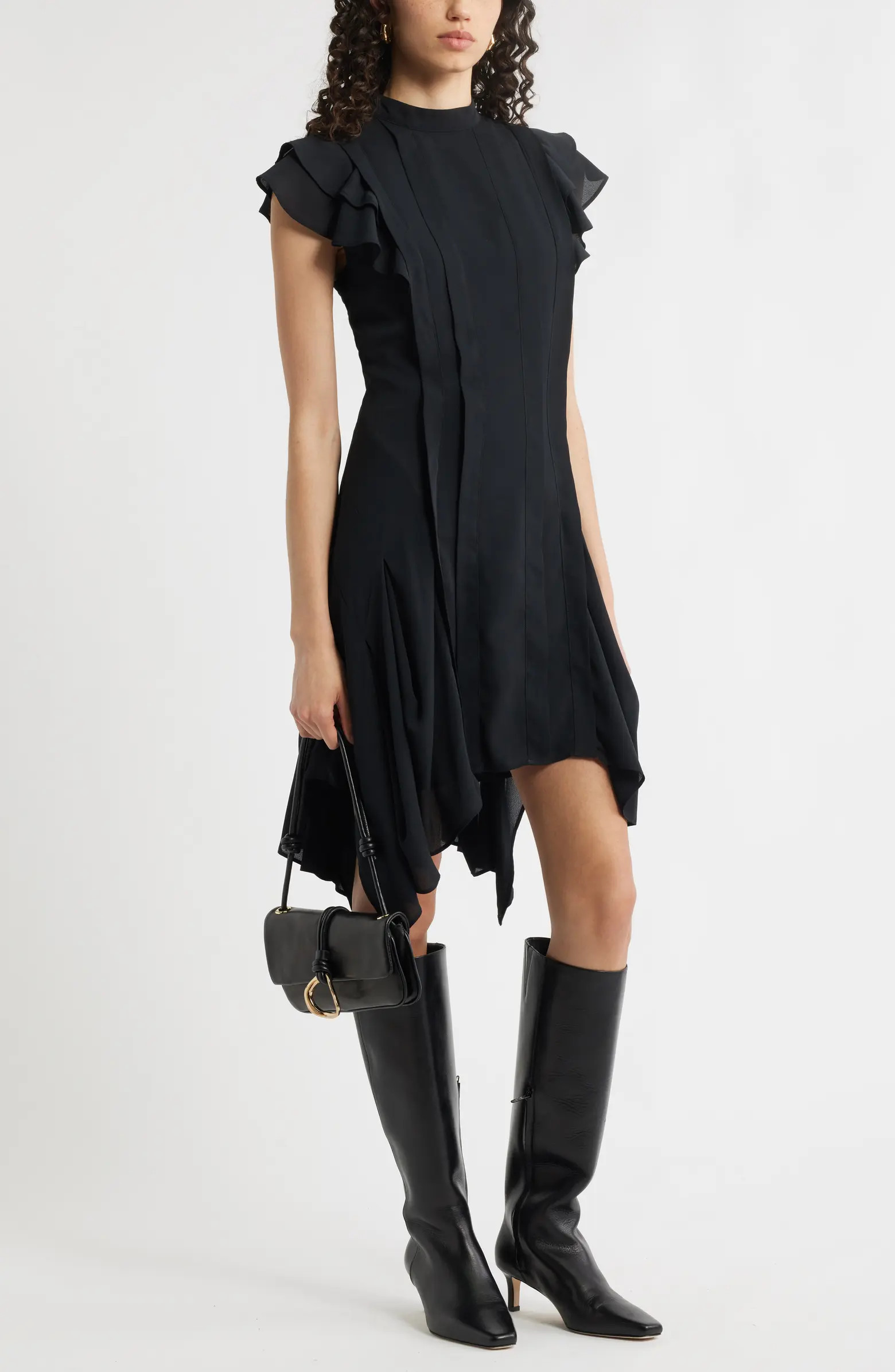 Pintuck Shark Bite Hem Dress | Nordstrom