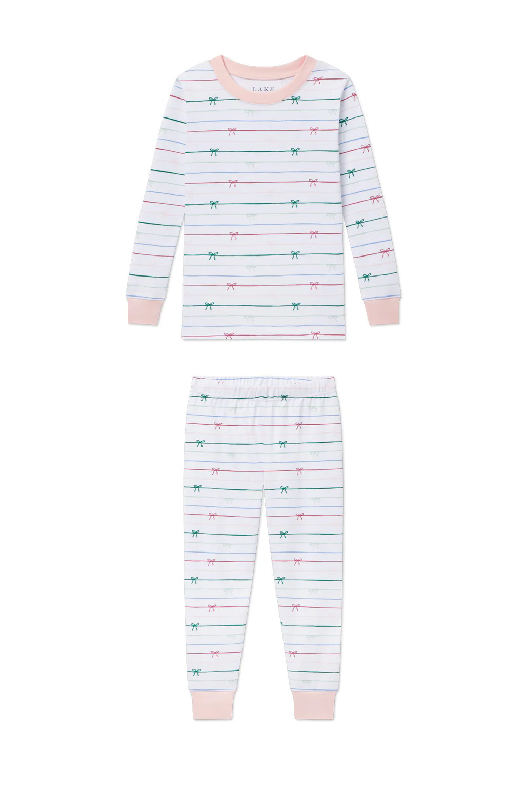 Kids Long-Long Set in Pretty Ribbon | Lake Pajamas