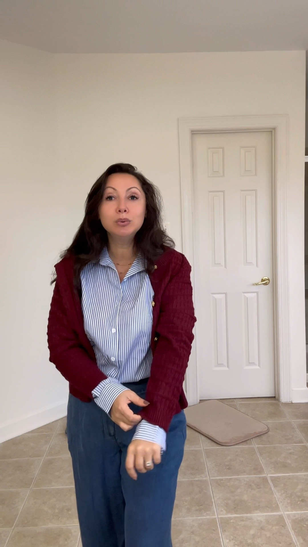 Step into fall with an outfit that screams class and sophistication! 🍂✨ This stylish striped shirt paired with a blue and burgundy cardigan featuring elegant gold buttons is the perfect way to channel that old money vibe. Whether you’re heading to a brunch or a casual meeting, this ensemble will have you looking effortlessly put together. Elevate your fall wardrobe with timeless pieces that make a statement! Don’t miss out on this must-have look! #FallFashion #ClassyStyle #OldMoneyVibes #ChicOutfit #TikTokShop #FashionInspo #SophisticatedStyle

#LTKFindsUnder50 #LTKStyleTip #LTKVideo