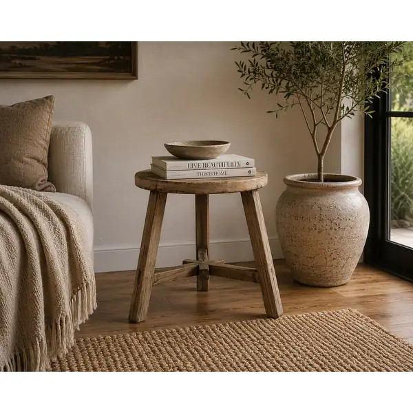 Approx. 20 Inches Round Side Table Weathered Natural | Bed Bath & Beyond