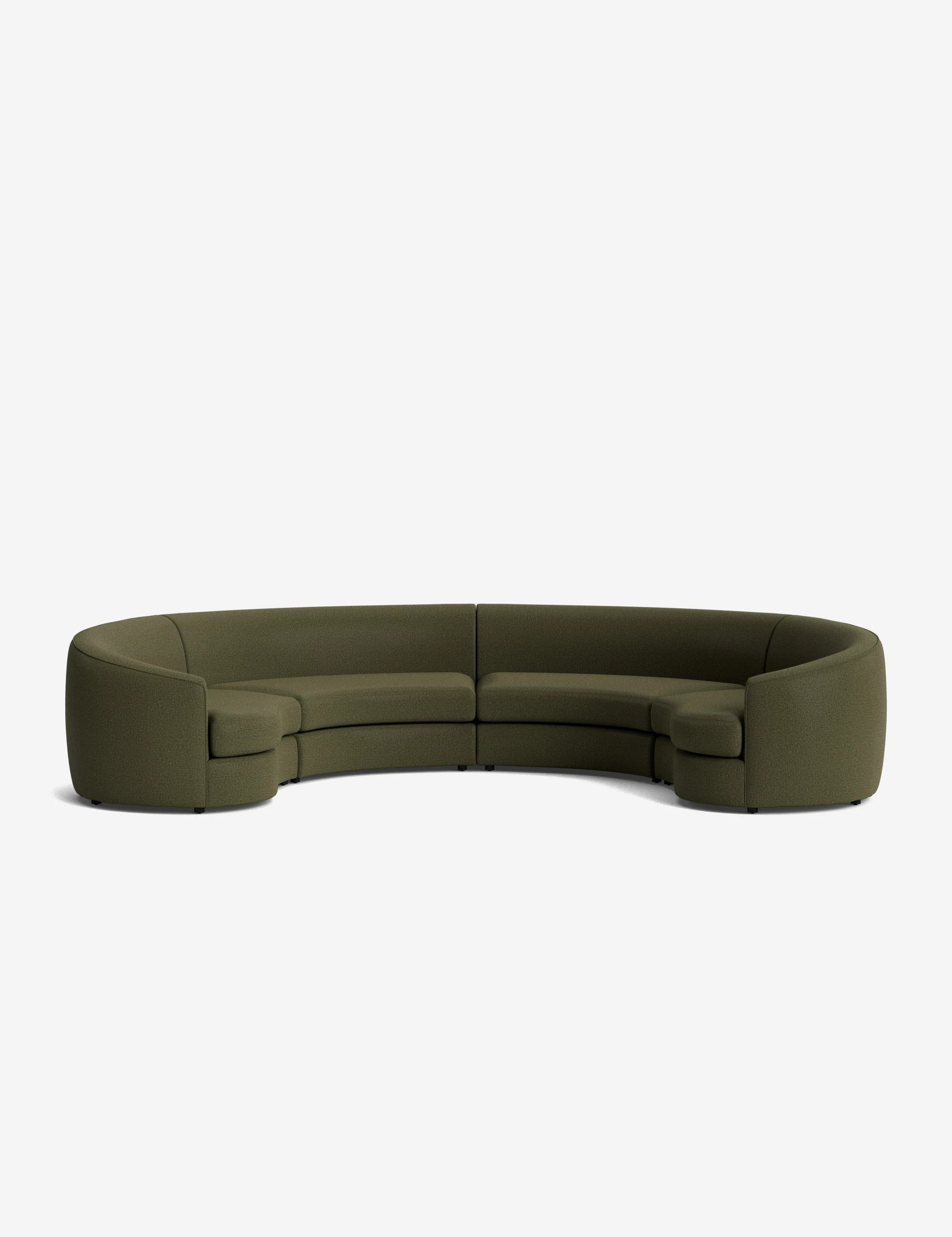 Imada Curved Sectional Sofa, Army Performance Basketweave | Lulu and Georgia 