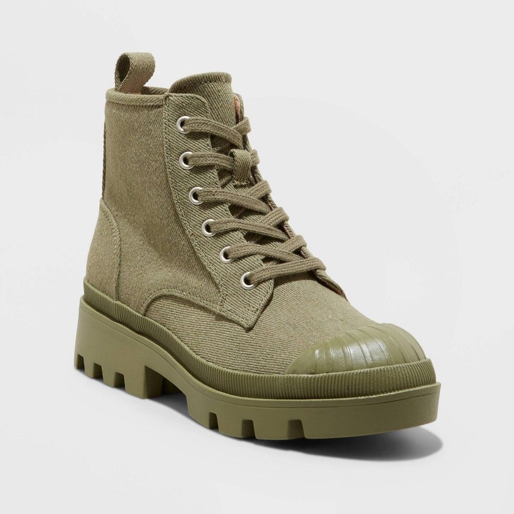 Women's Teagan Lace-Up Sneaker Boots - Universal Thread Olive Green 5.5 | Target