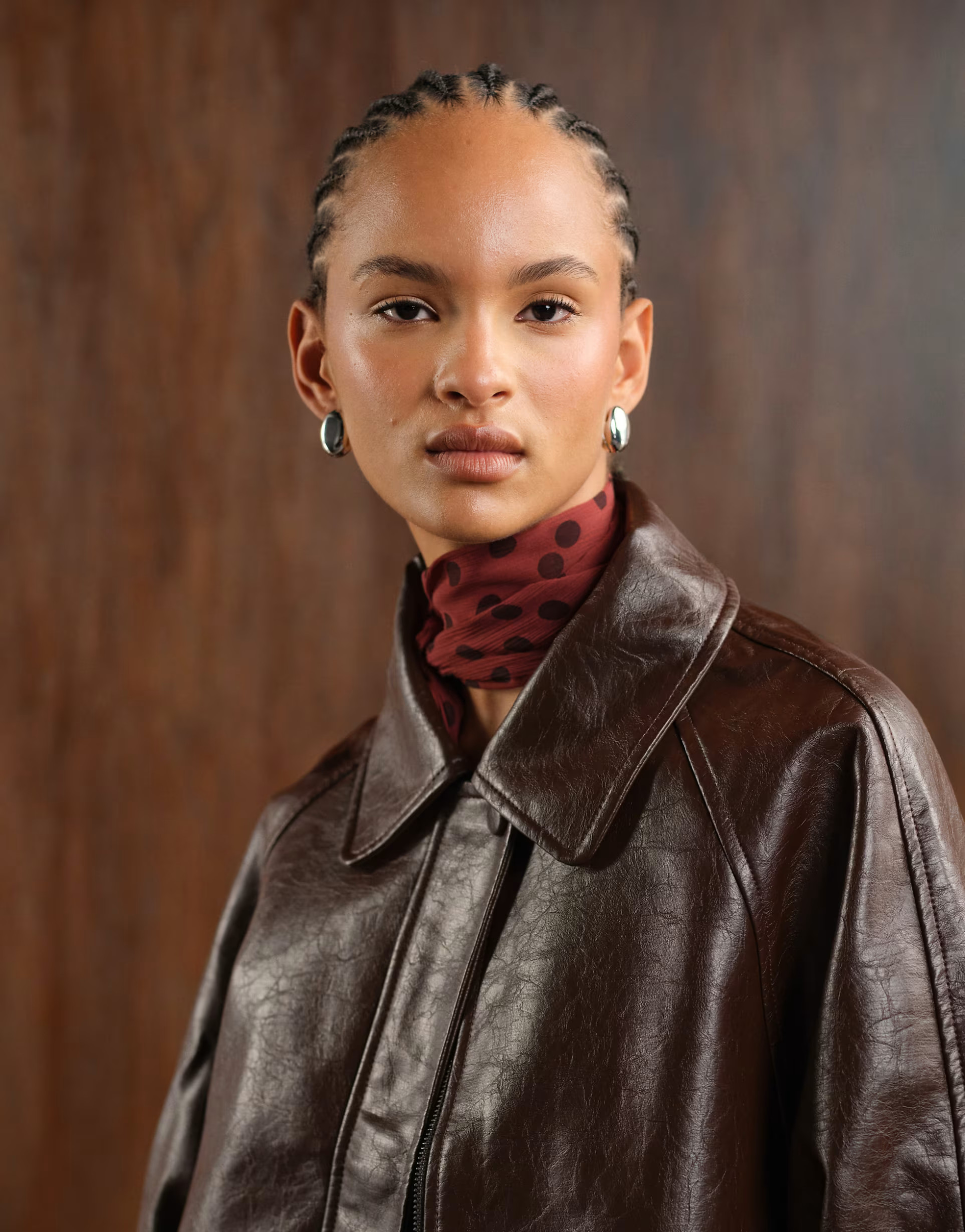 ASOS DESIGN leather look oversized bomber jacket in chocolate | ASOS (Global)