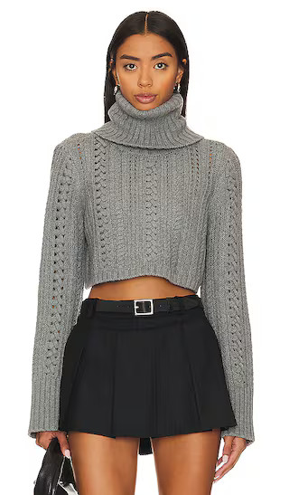 Daria Cable Sweater in Charcoal Grey | Revolve Clothing (Global)