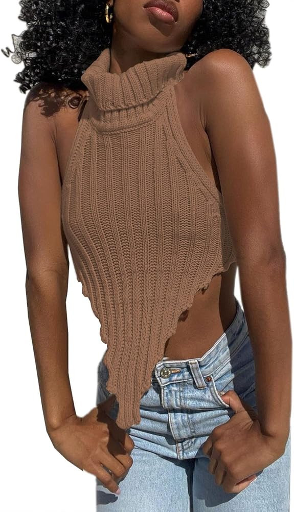 AIBEARTY Knitted Crop Tank Tops Camisole | Amazon (US)