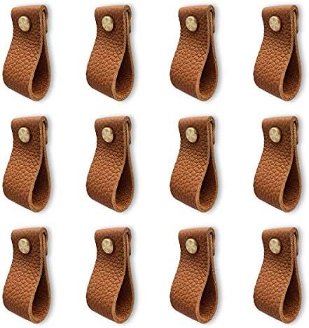 Hiili & Kaala Leather Dresser Knobs, 12 Pack Knobs for Dresser Drawers, Soft Drawer Knobs Upgrade Th | Amazon (US)