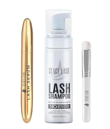 STACY LASH Lash Shampoo 100ml+ Eyelash Growth Serum Eye Makeup Remover + Lash Serum for Eyelash Growth and Thickness/Lash Cleaning Kit of Lash Cleanser + Brush & Eyelash Serum to Grow Lashes… | Amazon (US)