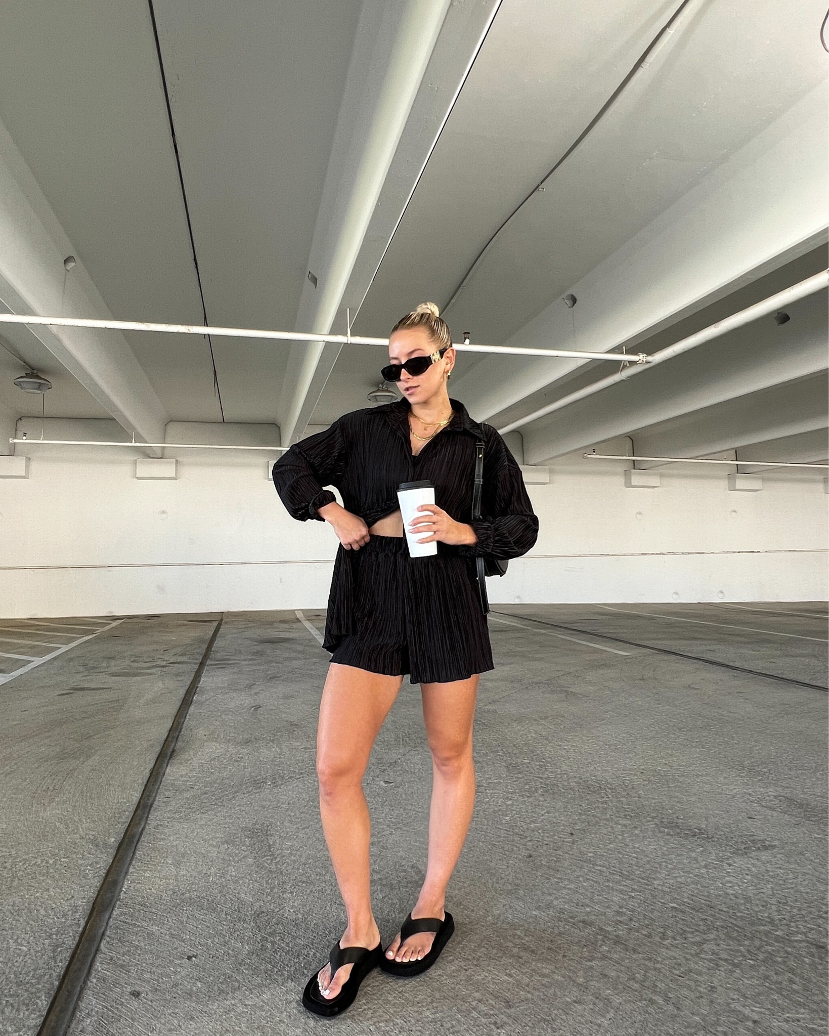 Matching set, MDW sale, Tony Bianco sandals, chunky sandals, platform sandals, summer sandals, summer shoes, all black outfit, summer outfit inspo, summer outfit ideas, summer fashion 2023