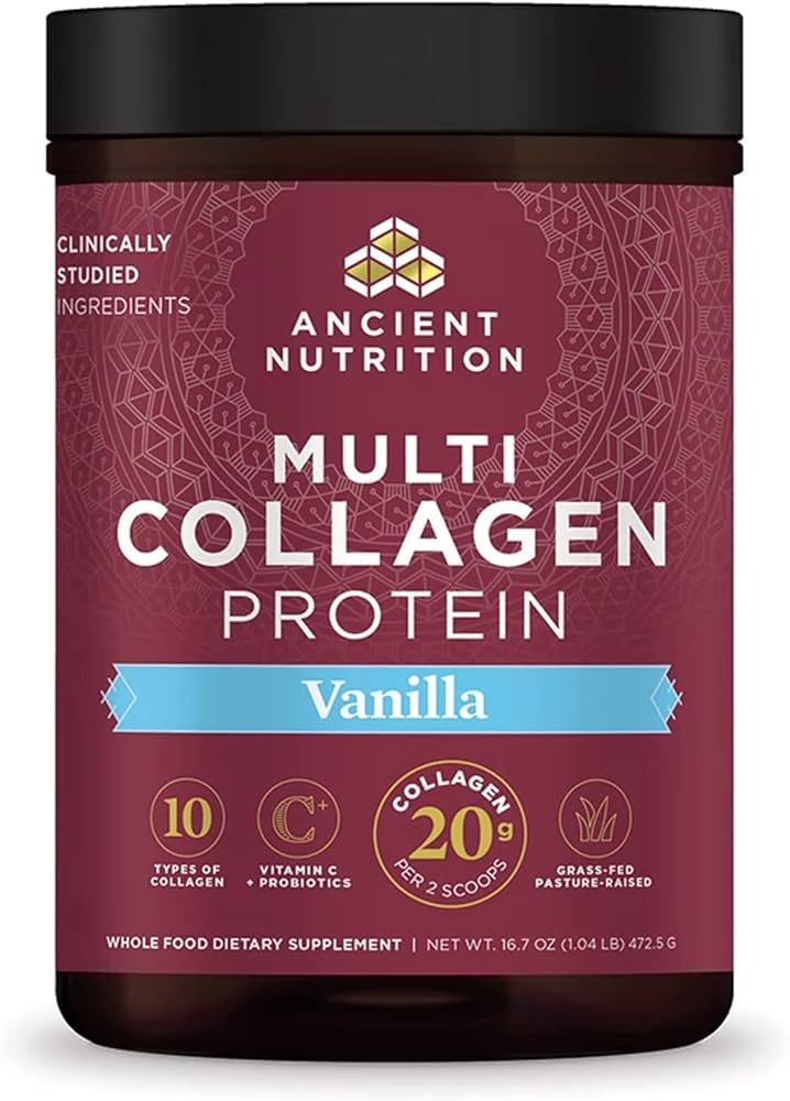Amazon.com: Collagen Powder Protein by Ancient Nutrition, Multi Collagen Vanilla Protein Powder, ... | Amazon (US)