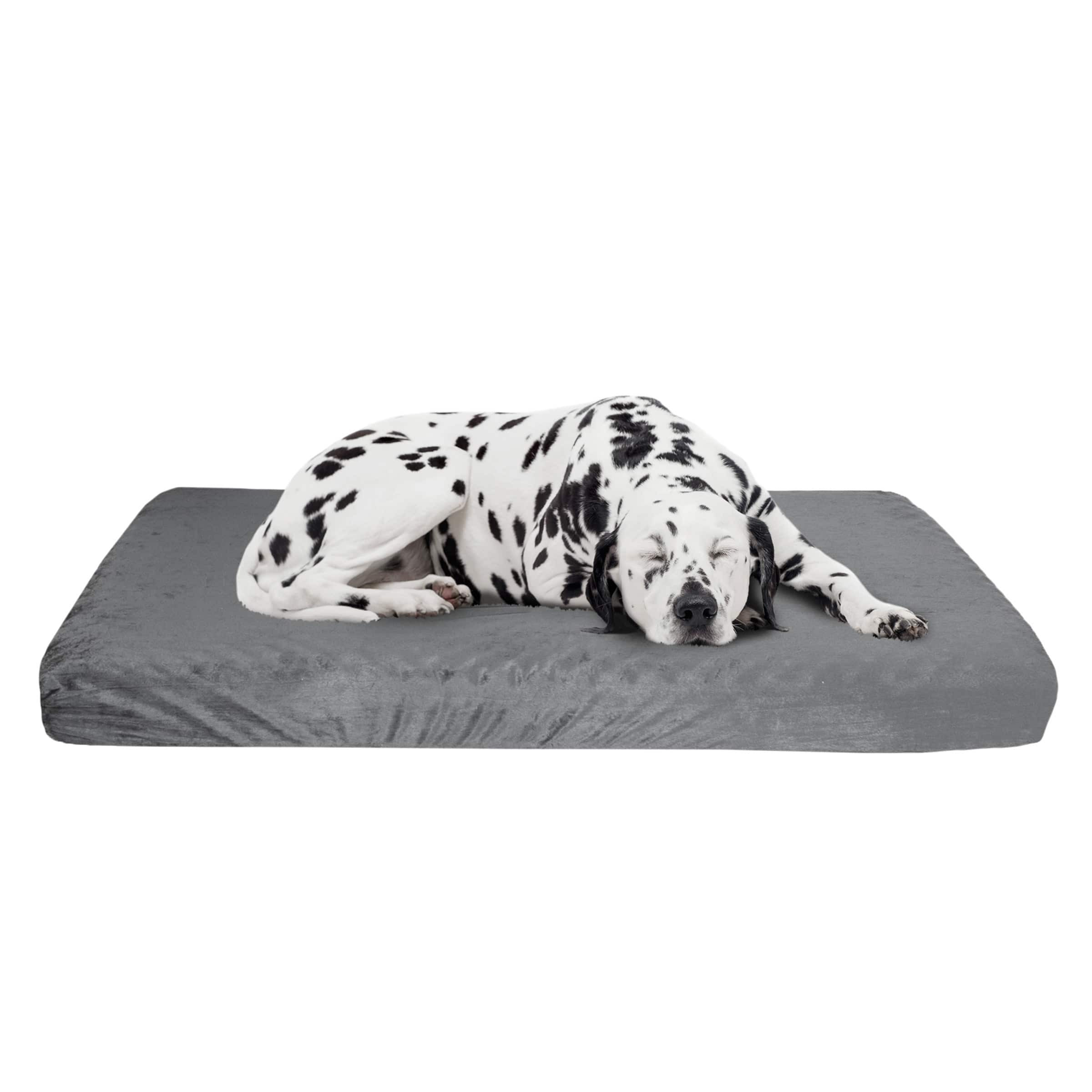 PetMaker - Orthopedic Dog Bed - 2-Layer Pet Bed for Floor, Kennel, or Crate with Washable Cover - 46x27 Pet Bed for Large Dogs - Gray | Best Buy U.S.