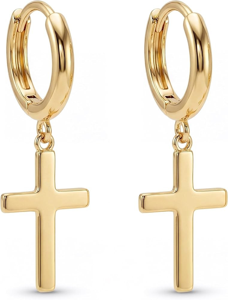 MYEARS Women Earrings Gold Huggie Hoop Dangle Drop 14K Gold Plated Small Simple Hypoallergenic Ev... | Amazon (US)