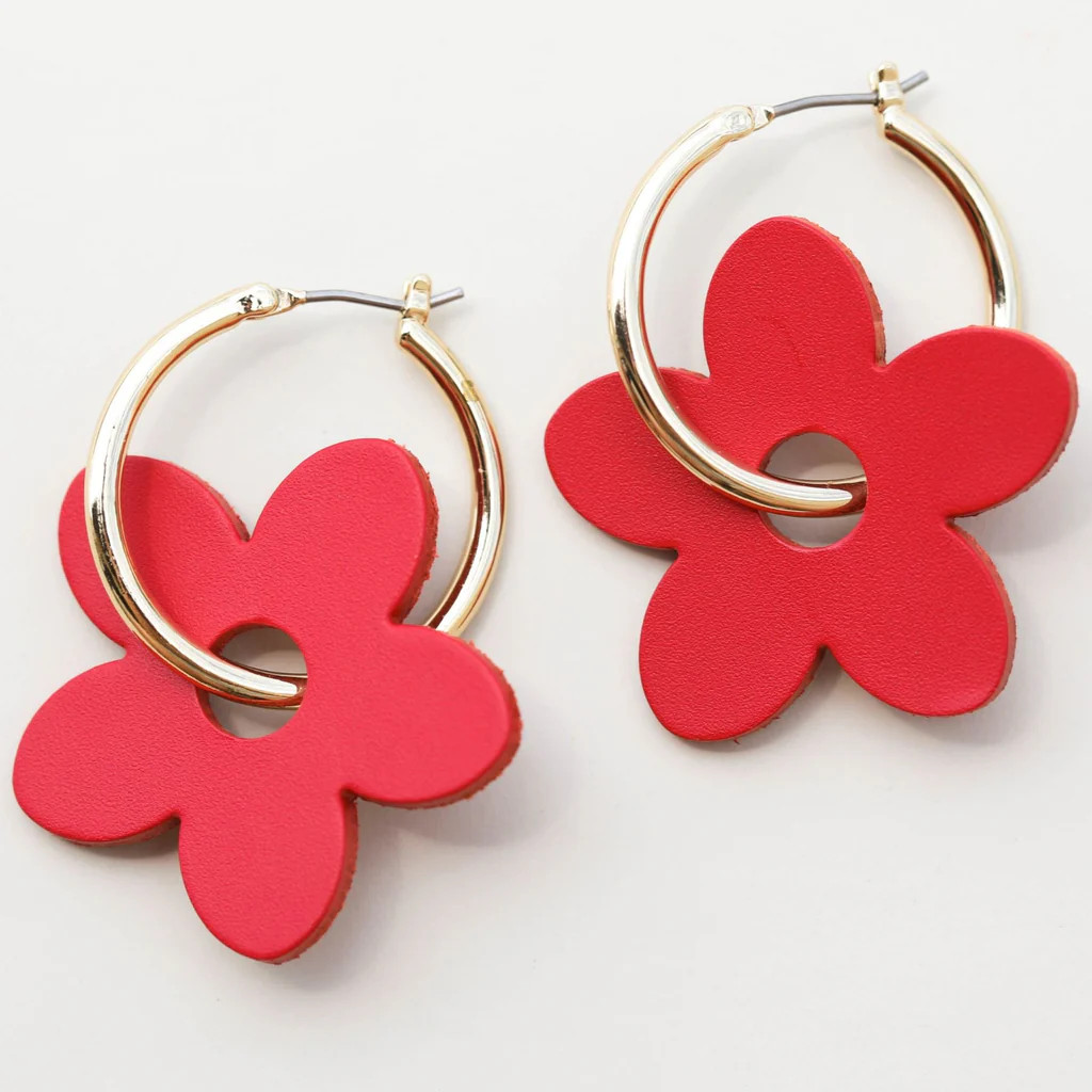 Crimson Petal Charms | Nickel and Suede
