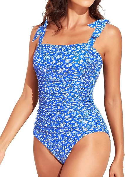 Tempt Me Women One Piece Swimsuits Ruched Slimming Bathing Suits Vintage Swimwear | Amazon (US)