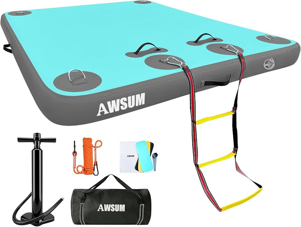 AWSUM Inflatable Floating Dock Air Dock Platform Floating Island Raft with None-Slip Surface for ... | Amazon (US)