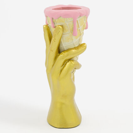 Gold Ice Cream Vase Ornament | TK Maxx
