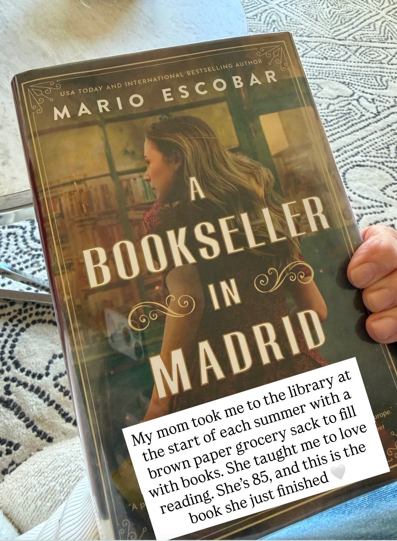 What my mom is reading 
She said it starts off slow, but once she was into it, she couldn’t wait to find out what happens 