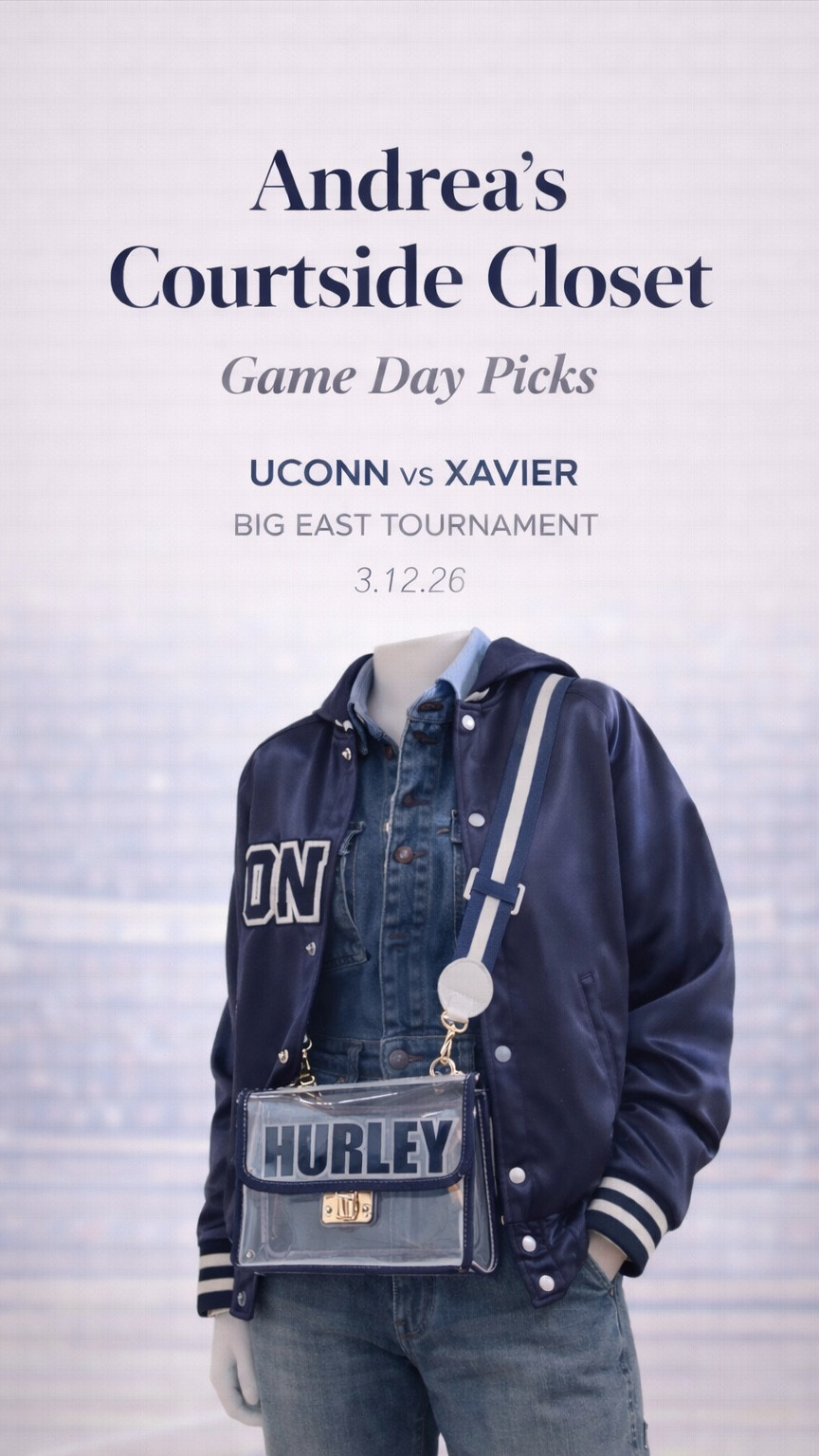 Big East Tournament style 🏀
Zara denim jumpsuit, custom BRO Denim bomber, and my SheerGear clear bag. Arena rules may require clear bags, but you can still show up in style.

Bro Denim bomber custom Link : https://brodenim.com/collections/bomber/products/city-player-nylon-bomber?variant=46007603101942

Everything linked here. Shopping supports Connecticut Children’s Medical Center ❤️
#LTK #GameDayStyle #LTKootd #LTKcreator #connecticut #newjersey #massachusetts #newyorkcity #madisonsquaregarden #gamedayfits #uconnhuskies #brodenim #zara #jordan #sheergear
