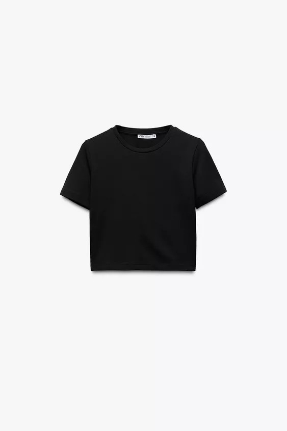 SHORT SLEEVE CROPPED T-SHIRT | Zara US